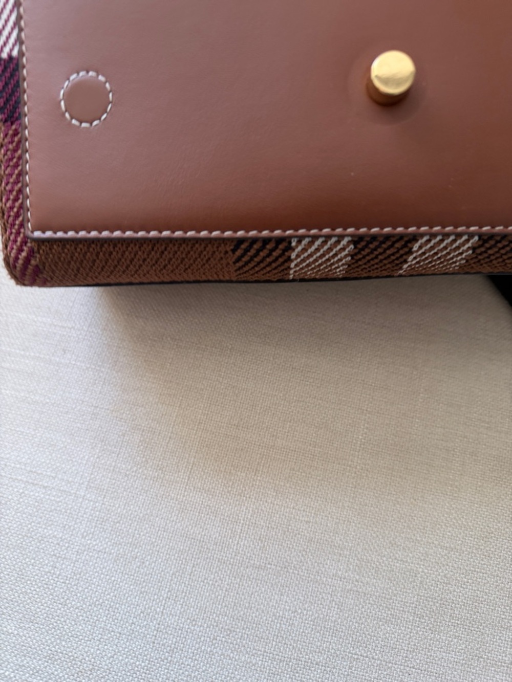 Burberry Checked Brown Crossbody Shoulder Bag with Black Strap - Picture 7 of 10